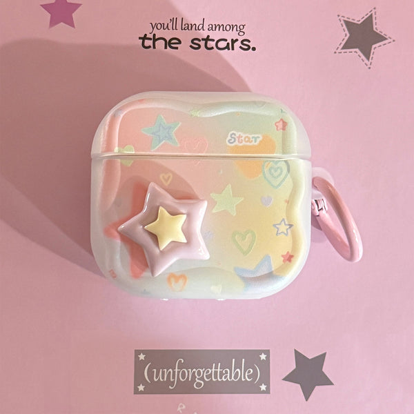 Colorful graffiti stars are suitable for three-dimensional use airpods Earphone sleeves pro2Protective case for Bluetooth wireless device4Generation1Hanging ring3