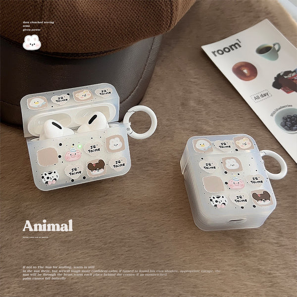 Cute little animals suitable for Apple devices AirpodsPro 2Protective Sleeve1/2Bluetooth earphone cover3Silicone Korean style