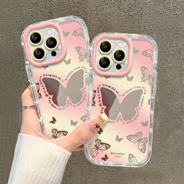 Suitable for Apple17Phone case iphone14Gradient Butterfly13Mirror12pro Transparent soft edge xs/15Silicone