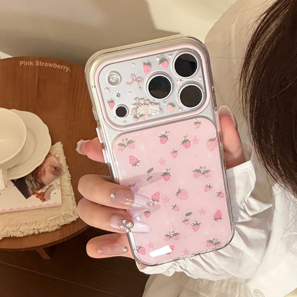 Girly Pink Strawberry Apple17pm Phone case iphone16Transparent14Cute Cat15Applicable to all packages17Soft