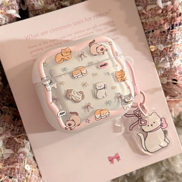 Soft and cute pink cat pendant suitable for Apple devices Airpods4Replacement Bluetooth earphone case Pro3Cartoon3Generation1Anti-Fall