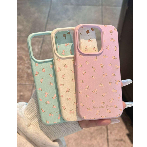 Small floral leather pattern suitable for Apple devices17Phone Case All Inclusive15Silicone iphone16Large holes for drop protection13Female14